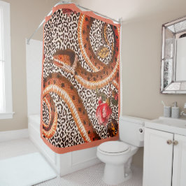 LEOPARD SNAKE IN PEACH DUSCHVORHANG