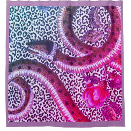 LEOPARD SNAKE IN VIOLET DUSCHVORHANG