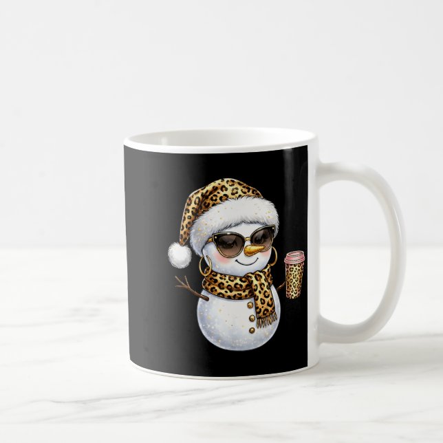 Leopard Snowman With Sungles Funny Christmas Women Kaffeetasse (Rechts)
