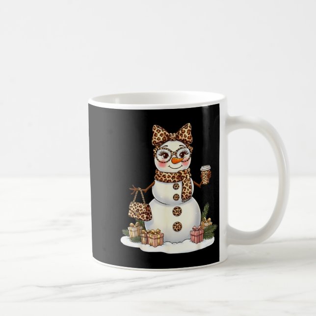 Leopard Snowman With Sungles Funny Christmas Women Kaffeetasse (Rechts)
