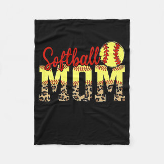 Leopard Softball Mama Game Day Mother's Day 2022 Fleecedecke