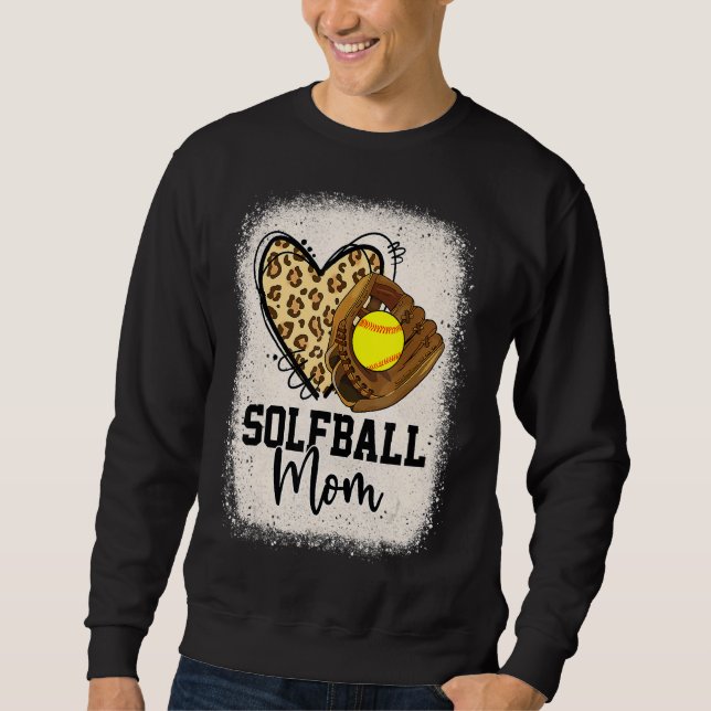 Leopard Softball Mama Softball Game Day Vibes Moth Sweatshirt (Vorderseite)