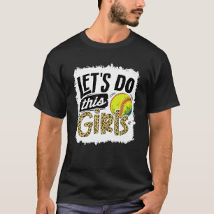 Leopard Softball Mama Women Girls Softball T-Shirt