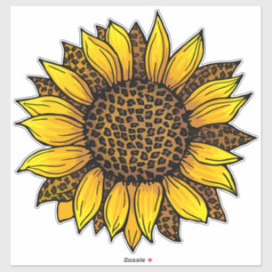 Leopard-Sonnenblume Aufkleber