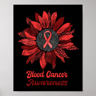 Leopard Sonnenblume Blutkrebs Awareness Krieger R Poster