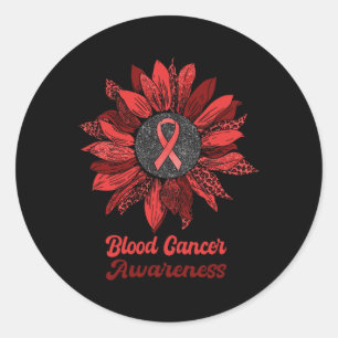 Leopard Sonnenblume Blutkrebs Awareness Warrior R Runder Aufkleber