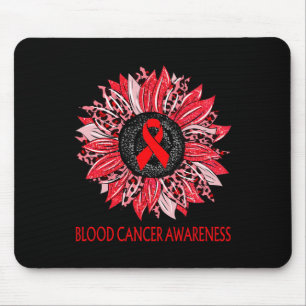 Leopard Sonnenblume Blutkrebsbewusstsein Rotes Ban Mousepad