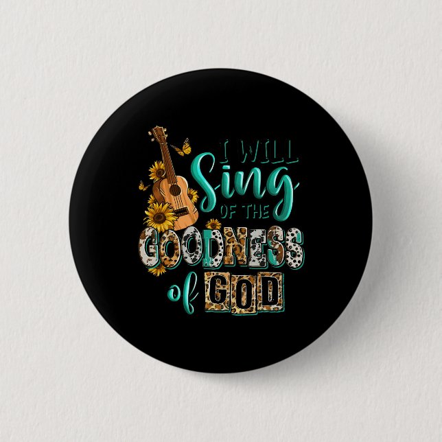 Leopard Sonnenblume Christlich werde ich Goodnes s Button (Vorderseite)