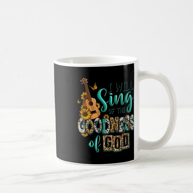 Leopard Sonnenblume Christlich werde ich Goodnes s Kaffeetasse (Rechts)