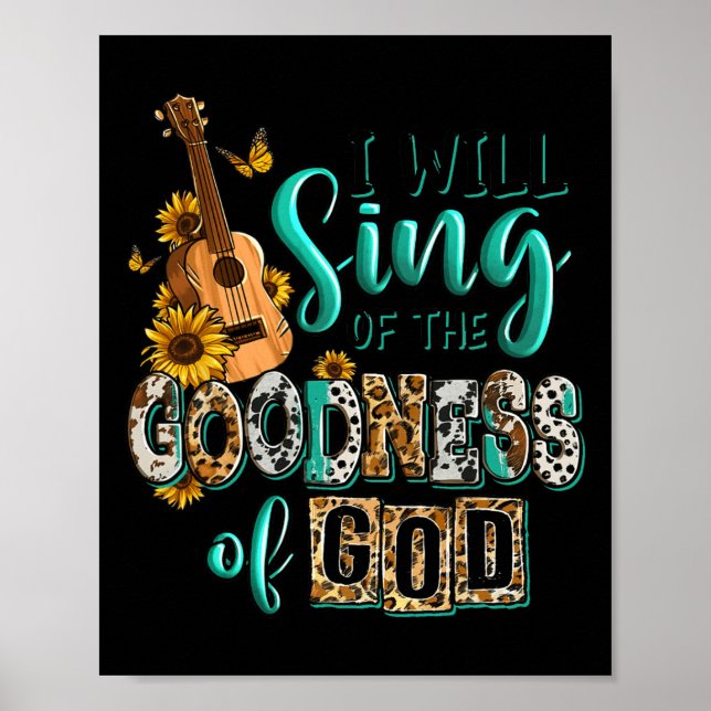Leopard Sonnenblume Christlich werde ich Goodnes s Poster (Vorne)