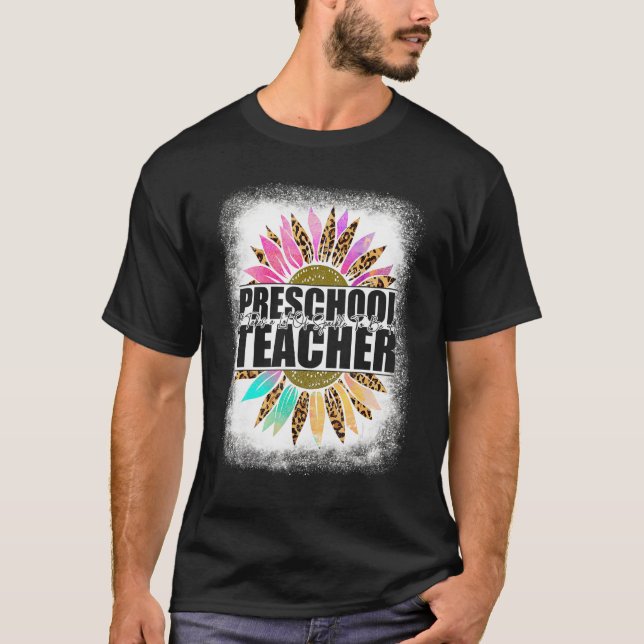 Leopard Sonnenblume im Vorschullehrer zurück nach  T-Shirt (Vorderseite)