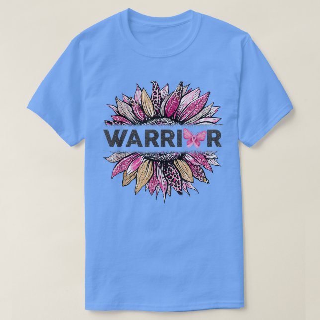 Leopard Sonnenblumen Brustkrebs Bewusstsein Krebs  T-Shirt (Design vorne)