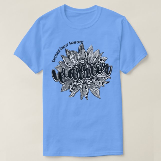 Leopard Sonnenblumen Krieger Karzinoid Krebs Aware T-Shirt (Design vorne)