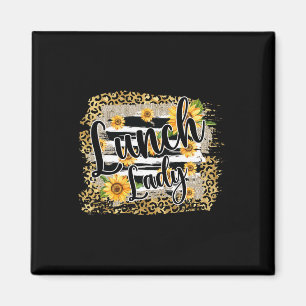 Leopard Sonnenblumen Mittagessen Lady ersten Tag z Magnet