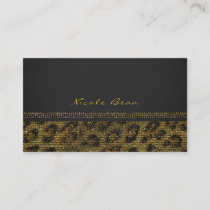 Leopard Sparkle Sequins Glam Chic Modernes Elegant Visitenkarte
