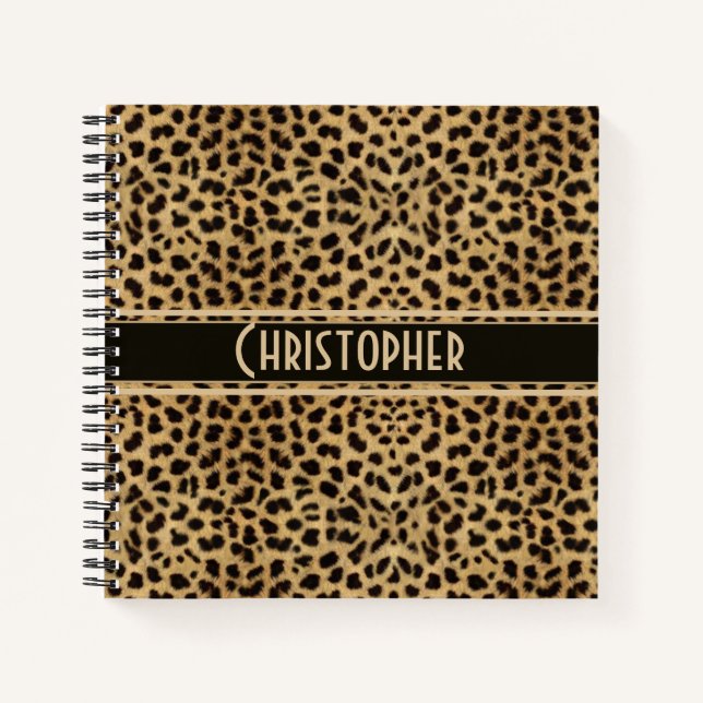 Leopard Spot Skin Print personalisieren Notizbuch (Vorderseite)