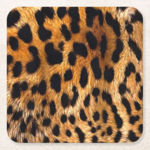 Leopard Spots Black Brown Wild Animal Fine Art Rechteckiger Pappuntersetzer