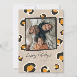 Leopard Spots Flat Holiday Card Feiertagskarte