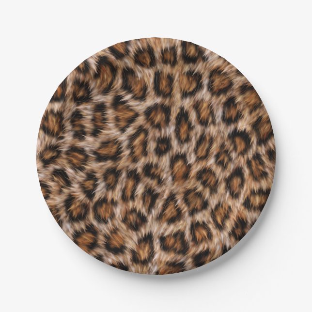 Leopard Spots Fur Jaguar Animal Cat Skin Pattern.j Pappteller (Vorderseite)