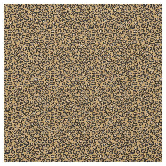 Leopard Spots Gold-Metallic-Pelztierwerbung Stoff (Nahaufnahme)