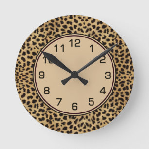 Leopard Spots Hautzahlen Runde Wanduhr