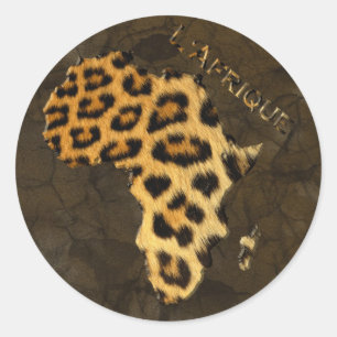 Leopard Spots Karte der AFRICA-Aufkleberserie Runder Aufkleber