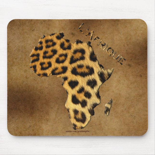 Leopard Spots Karte von AFRICA über Tierschutzgebi Mousepad (Vorne)