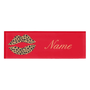 Leopard Spots Lipstick Kiss Thunder_Cove Namenschild