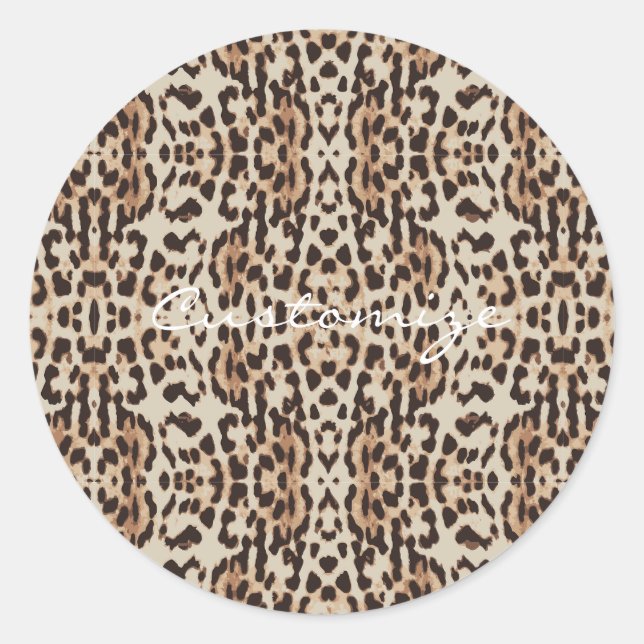 Leopard Spots Muster Thunder_Cove Runder Aufkleber (Vorderseite)