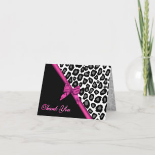 Leopard Spots und Ribbon Danke