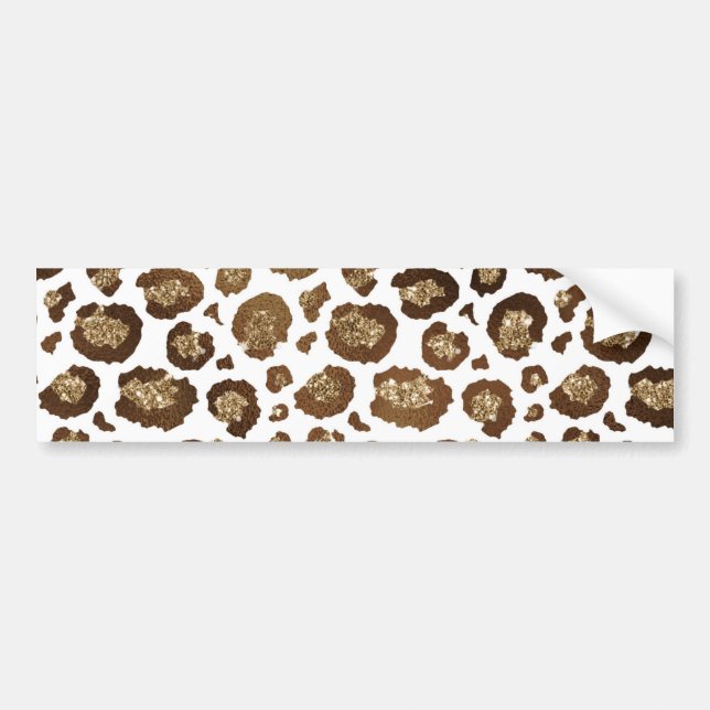 Leopard Spots Wildtiere Golden Glitzer Safari Autoaufkleber (Vorne)