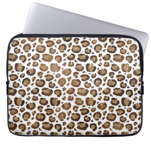 Leopard Spots Wildtiere Golden Glitzer Safari Laptopschutzhülle