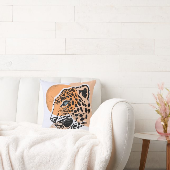 Leopard Square Throw Kissen - Modern Animal Print (Liege)