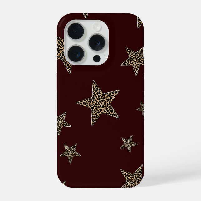 Leopard Star Phone Case iPhone 15 Pro Hülle (Rückseite)