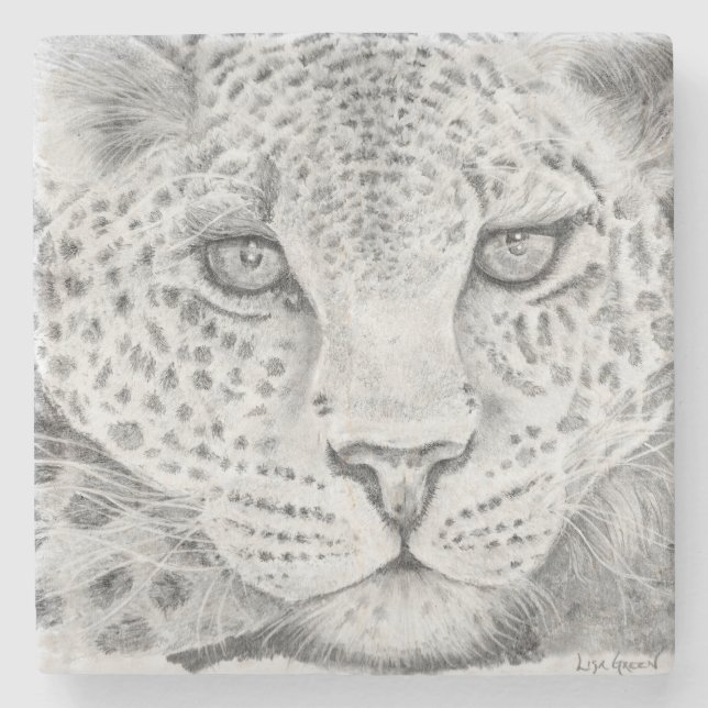 Leopard Steinuntersetzer (Vorderseite)