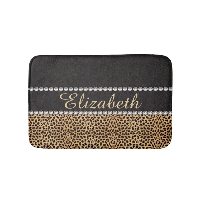 Leopard-Stellen-diamante de imitación-Diamanten Badematte (Vorderseite)