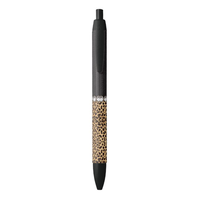 Leopard-Stellen-diamante de imitación-Diamanten Kugelschreiber (Rückseite (Vertikal))