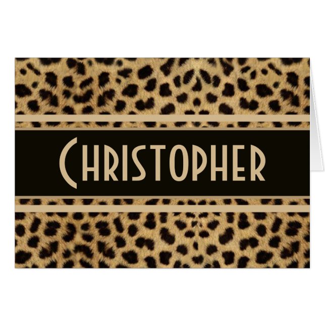 Leopard-Stellen-Haut-Druck personalisiert (Vorderseite (Horizontal))