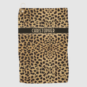 Leopard-Stellen-Haut-Druck personifizieren Golfhandtuch