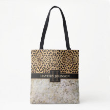 Leopard-Stellen-Marmor-Monogramm