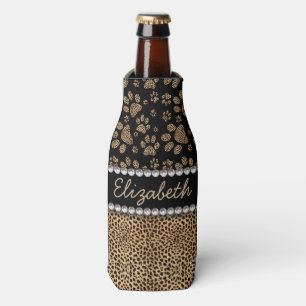 Leopard-Stellen-Tatze druckt diamante de imitació Flaschenkühler