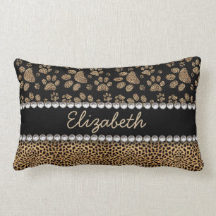 Leopard-Stellen-Tatze druckt diamante de imitació Lendenkissen