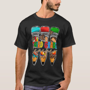 Leopard Stift 3. Klasse Lehrer zurück T-Shirt