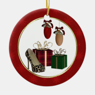 Leopard Stiletto gibt Personalisiertes Ornament