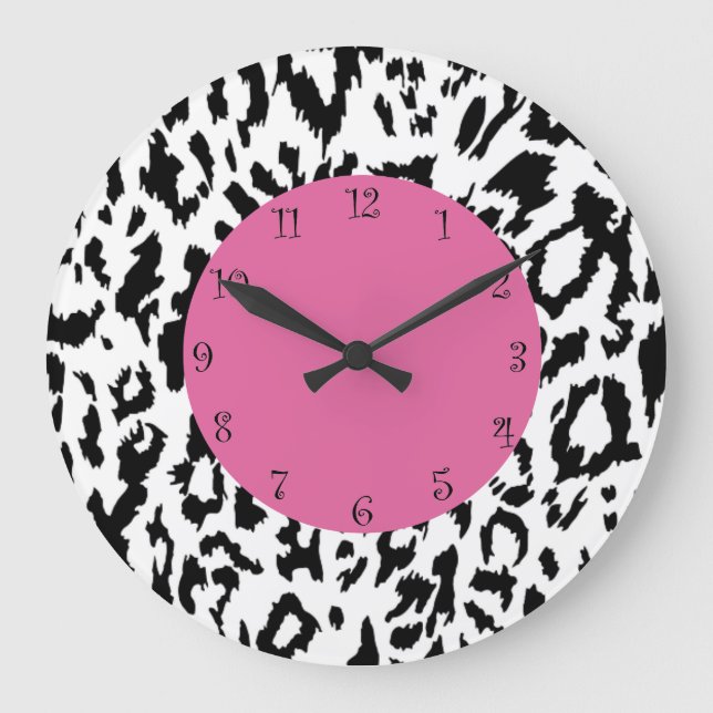 Leopard Style Wall Decor Clocks Große Wanduhr (Vorderseite)