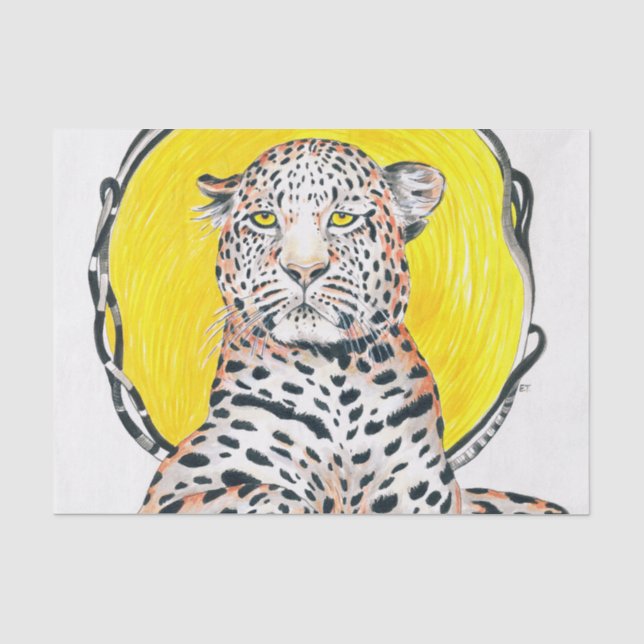 Leopard Sun King Ink Art Seidenpapier (Vorderseite)