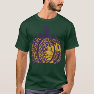 Leopard Sunflower Pumpkin Clothing Fall Autumn T-Shirt