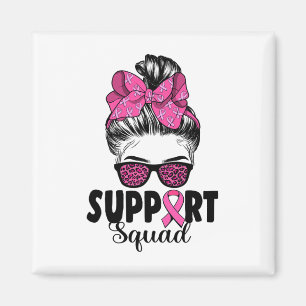 Leopard Sungles Messy Bun Support Squad Brust kann Magnet