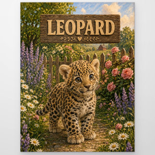 Leopard Süßes Baby-Geschichtenbuch-Nursery-Tier Postkarte