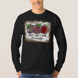 Leopard Teach Liebe Inspirierte Lehrerleben zurück T-Shirt